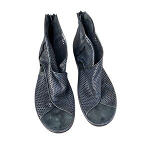 Free People Black Perforated Ankle Boots size 10